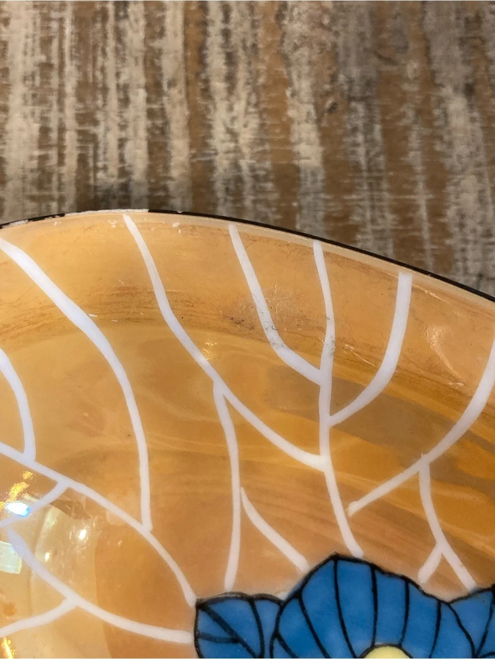 Vintage Noritake Peach Lusterware Oval Dish With Black Trim 8.5” Long